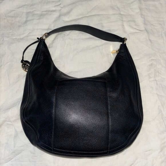 Michael Kors Lydia Black Leather Large Shoulder HOBO Bag - Picture 6 of 16